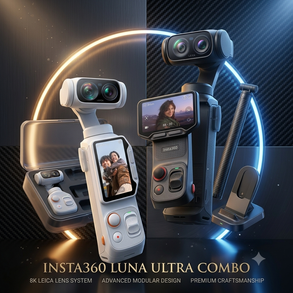 INSTA360 LUNA ULTRA DUAL LENS 8K GIMBAL CAMERA CO-ENGINEERED WITH LEICA FREE EXTREME 128GB MICRO SD