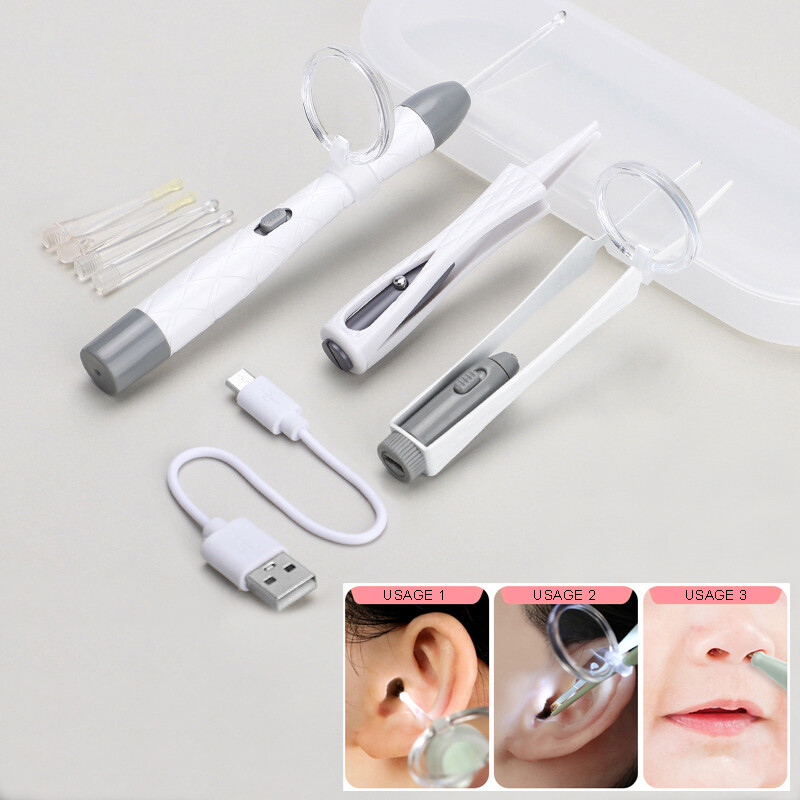 Earwax Spoon Tweezers Remover Booger Clip Set with LED Lights Ear Cleaning Devices, Green - ยี่ห้อ EASYAND ราคา 328 บาท*ส่งฟรี