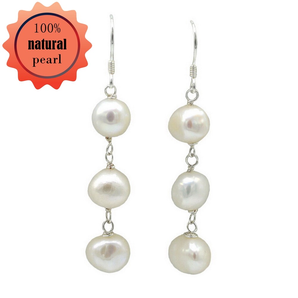  Hoa Tai Nữ Nước Ngọt Tự Nhiên Bông Tai Ngọc Trai Làm Bằng Tay 925 Bạc Sterling Bông Tai Dáng Dài Thời Trang Phong Cách Baroque Trang Sức 