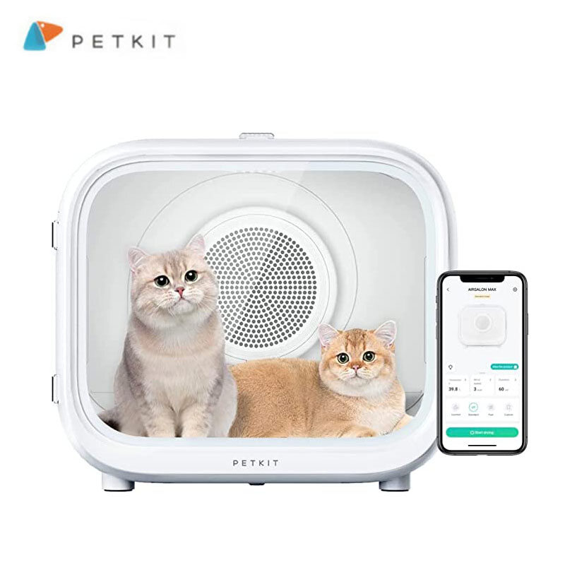 PETKIT AIRSALON MAX Automatic Pet Hair Drying Box for Cat Puppy Kitten,Ultra Quiet Hair Dryer for Small Dog Grooming,60L Large Capacity/Smart Temperature Control via App and Touch Panel ราคา 18,192 บาท*ส่งฟรี