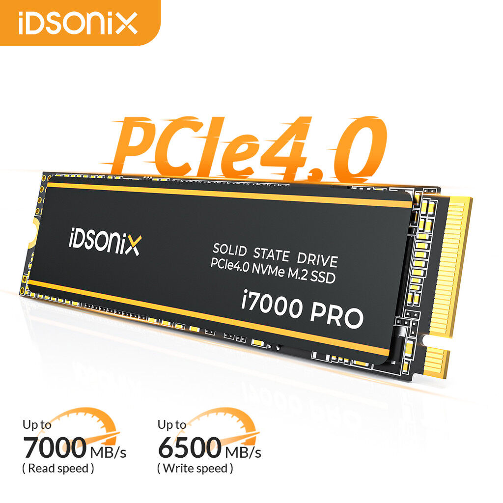 iDsonix i7000 PRO SSD CIe Gen4x4 M.2 NVMe SSD Internal Solid State Drive M.2 M Key 2280mm with Cooling Vest Design Read 7000MB/S ราคา 2,600 บาท*ส่งฟรี