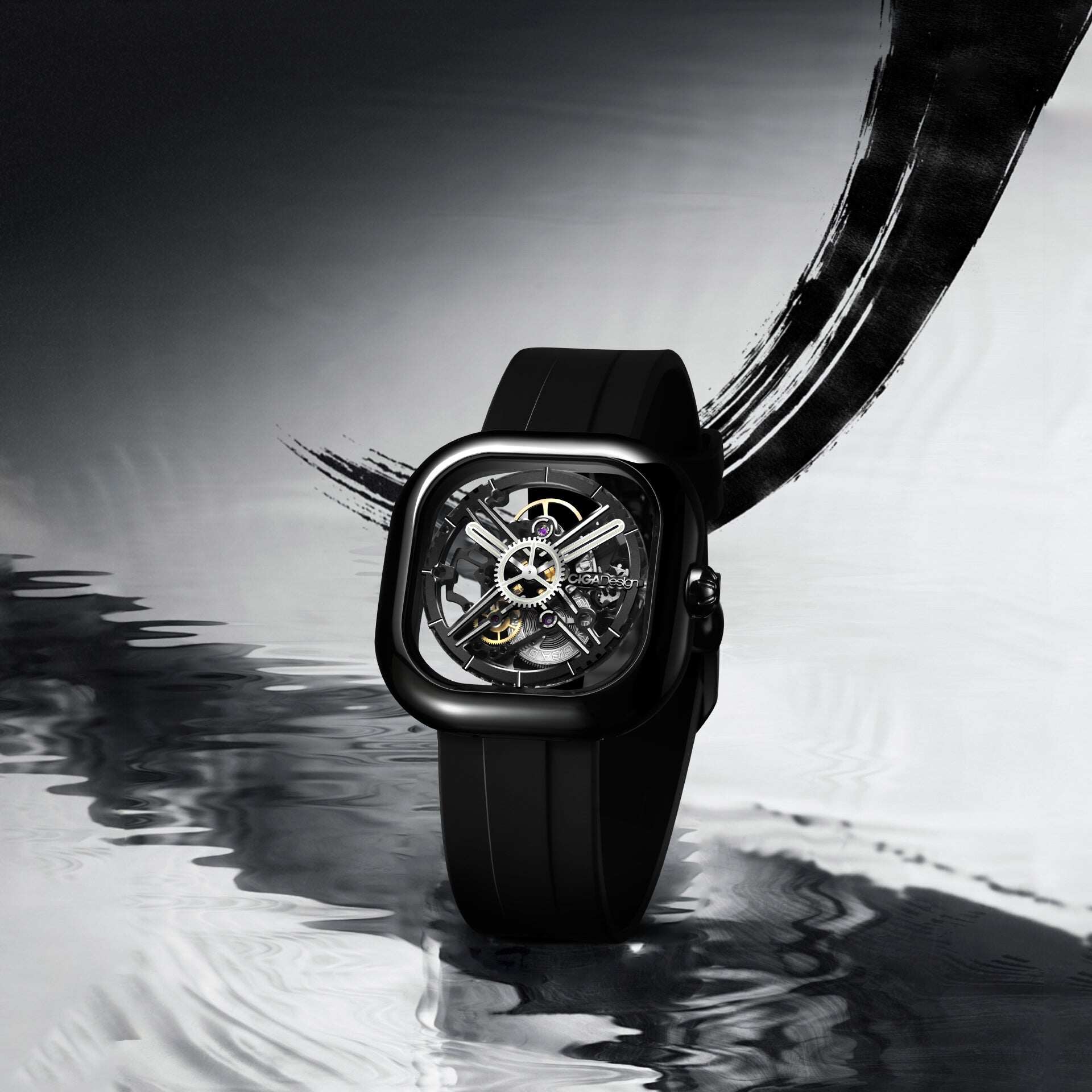 CIGA Design Watches for Womens/Men Series Y Eastern Jade, Mechanical Automatic Watches Fashion All-Match Wrist Accessories Sapphire Crystal Analog Skeleton Watches with Ceramic strap ราคา 20,515 บาท*ส่งฟรี