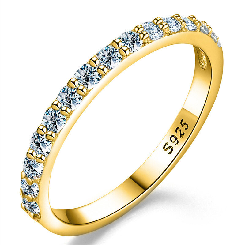 Gốc 925 Sterling Silver bạc S925 moissanite Nhẫn đối với phụ nữ nhẫn Vàng Vàng