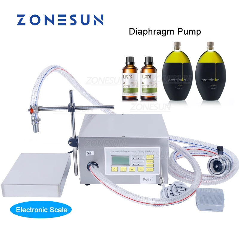 ZONESUN ZS-DP621W Semi automatic Liquid Weighing and Filling Machine Edible Oil Milk Diaphragm Pump Water Bottle Filler ราคา 25,907 บาท*ส่งฟรี