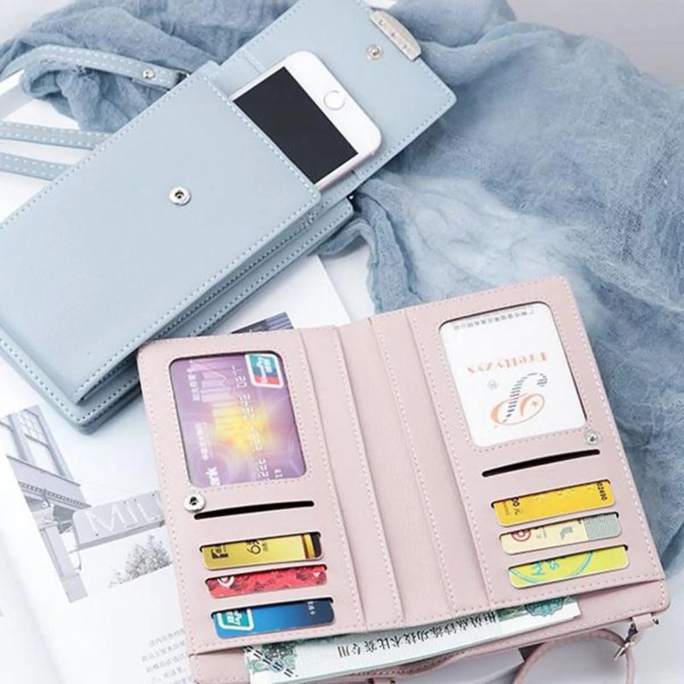 Women Multifunctional Large Capacity PU Leather Phone Purse Wallet Card  Holder Clutch Purse Crossbody Bag Handbags Shoulder Bags for Under 5.5 Inch  Smartphone | Lazada Singapore