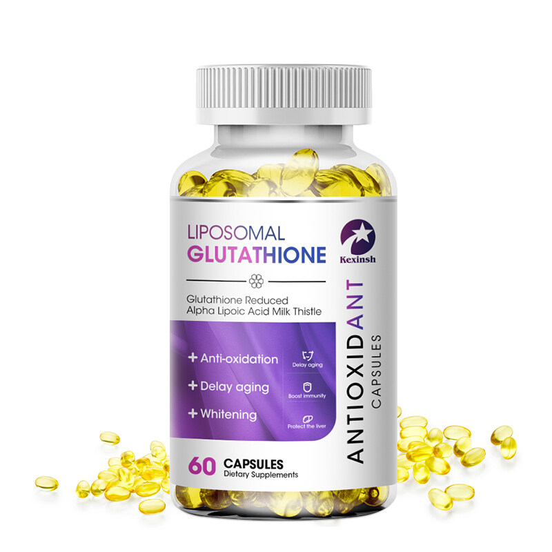 Kexinsh Glutathione làm trắng Viên nang ban đầu với Collagen làm trắng & Kem chống nắng chống lão hóa thúc đẩy khả năng miễn dịch da xỉn màu làm trắng bổ sung sức khỏe