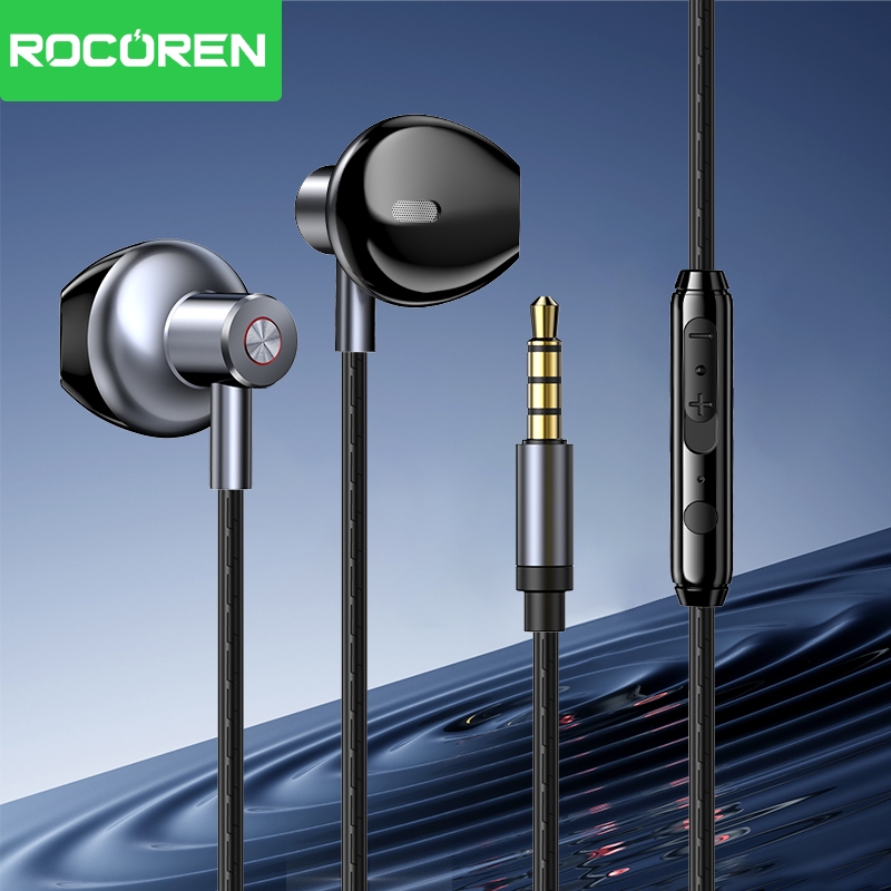  Rocoren Hi-Fi Tai Nghe Với Xây Dựng Trong Microphone Phổ Tai Nghe 3.5Mm Jack Tai nghe có dây Cho điện thoại Android 