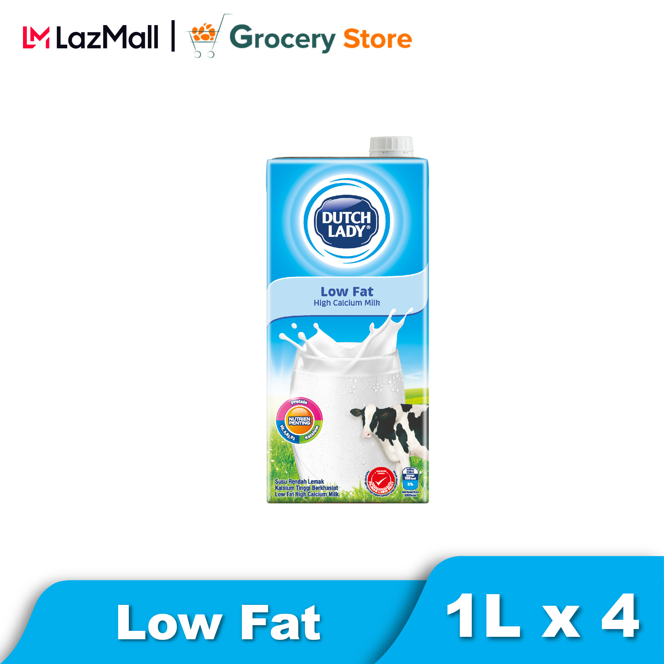 Dutch Lady Purefarm Uht Milk Low Fat 1l Lazada