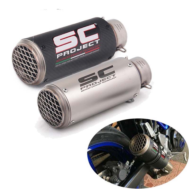 Ống Giảm Thanh Ống Xả Xe Máy SC 60Mm, Ống Dẫn Khí Lắp Ráp Phổ Biến