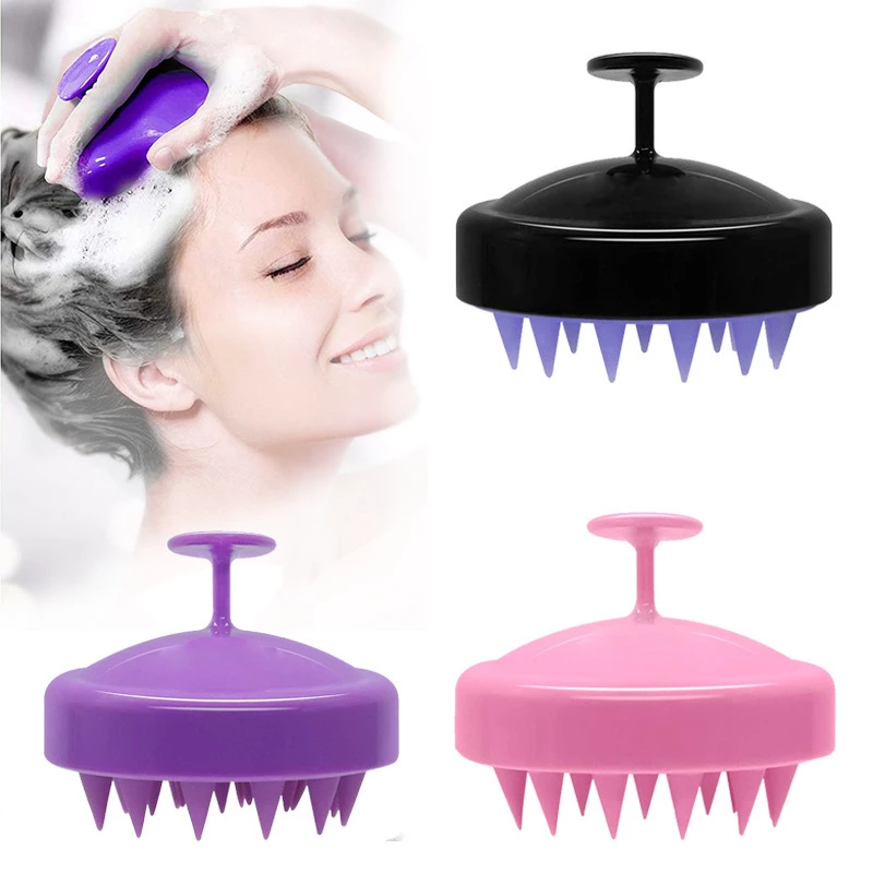 Lược silicon mát xa gội đầu lược chải tóc mini mềm phụ kiện solon sử dụng hàng ngày