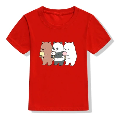 We Bare Bears Print Kids T Shirts Cute Cartoon Girls Boys Short Sleeve 2021 Summer Unisex Casual Tops Tee (4)