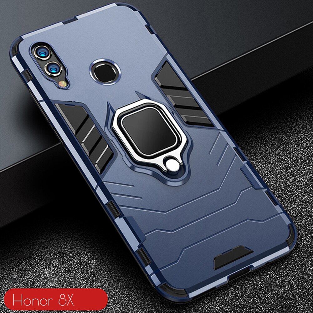 For Honor 8X X Case Armor PC Cover Finger Ring Holder Phone Case