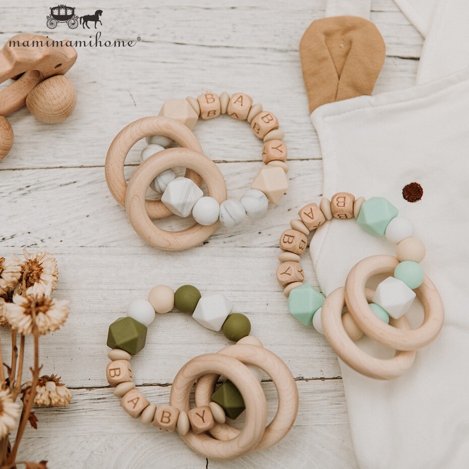 wooden teething bracelet