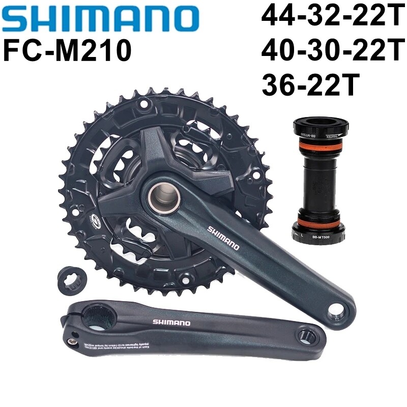 Shimano fc-mt210 xe đạp crankset 44-32-22t 40-30-22t 36-22t 9 tốc độ xe đạp mtb crankset chuỗi bánh xe mt500 trục giữa