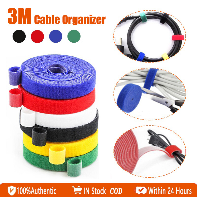 3M Bộ Kẹp giữ dây cáp cuộn dây cáp chuột Dây cáp mạng quản lý dây đai Velcro quản lý tự Cáp dính tái sử dụng