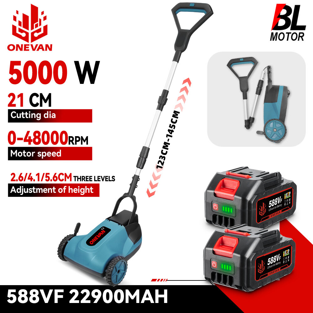 ONEVAN Brushless Electric Lawn Mower 48000RPM Cordless Grass Trimmer 3 Height Adjustment Garden Cutter For Makita 18v Battery ราคา 2,840 บาท*ส่งฟรี