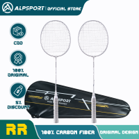 ALP RR 2Pcs With Bag 100% Carbon 4U G5 25Lbs Badminton Racket Beginner Level Genuine Men and Women Training  Professional Offensive Type for Home Entertainment Fitness White Black Red Pink