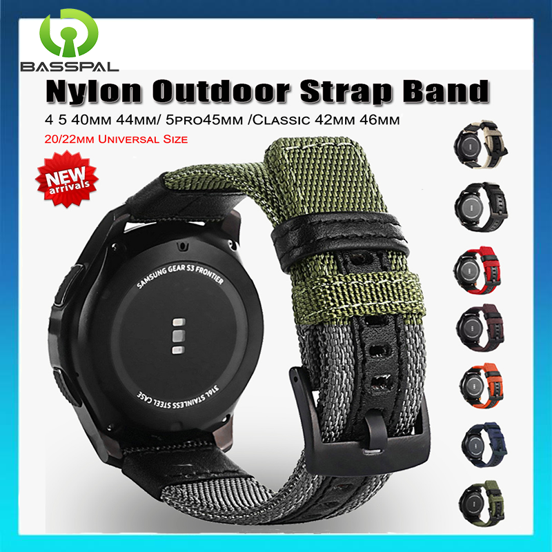 Dây Nylon dệt thời trang 20/22mm cho Samsung Galaxy Watch 3 4 5 Pro 46mm cho đồng hồ Huawei Phụ kiện dây đeo cổ tay GT2/3 42mm 46mm