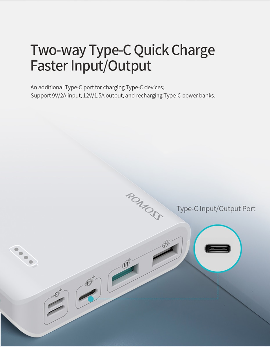 ROMOSS Sense 6+ Power Bank 20000mAh With PD 3.0 Two Way Fast Charging 14 abbb3e3da9fba135d08d23f7d30113da