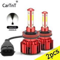 Cartnt 1 cặp siêu sáng đèn pha LED xe hơi H7 LED H8 H9 H11 9005 9006 HB3 HB4 100W 20000LM bóng đèn LED đèn sương mù xe ô tô 12V đèn Led