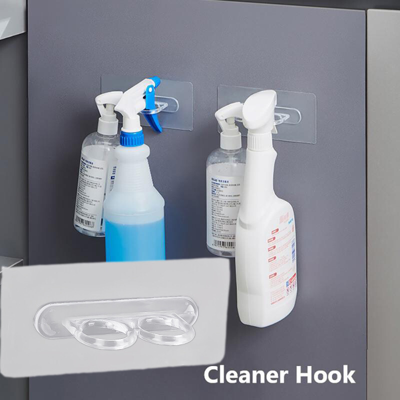 2 chiếc móc treo tường trong suốt không để lại dấu vết móc vệ sinh phòng tắm nhà bếp phụ kiện gia dụng đa năng hai lỗ tự dính