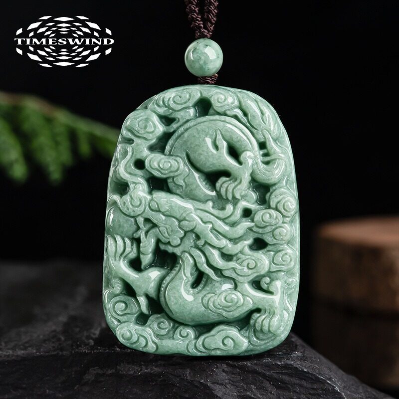 Lucky Natural A-grade Jade Zodiac Nine Dragon Carving Pendant Men Necklace with Certificate ราคา 2,037 บาท*ส่งฟรี
