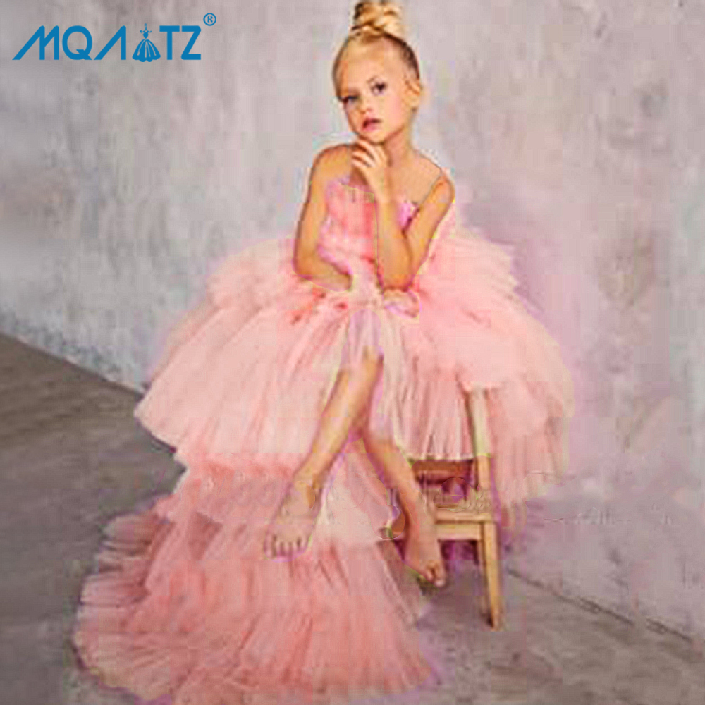 MQATZ Trailing Elegant Girls Lace Dress Princess Birthday Party Dress Summer Little Bridesmaids Ruffles Tutu Flower Kids For Wedding 3-7Y T5353 ราคา 777 บาท*ส่งฟรี