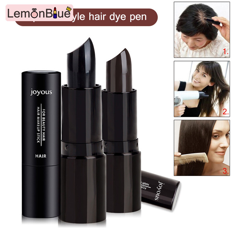 Gambar LemonBlue Black Brown Temporary Hair Dye Stick Mild Fast One off Color Pen White Hair Cover DIY Styling Sticks