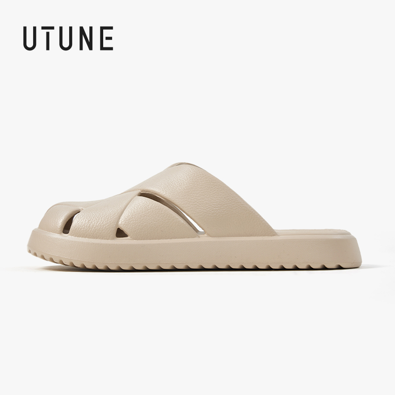 UTUNE Slippers for Women Summer Outerwear Lazy Half Slippers Braided Round Toe Mules ราคา 249 บาท*ส่งฟรี