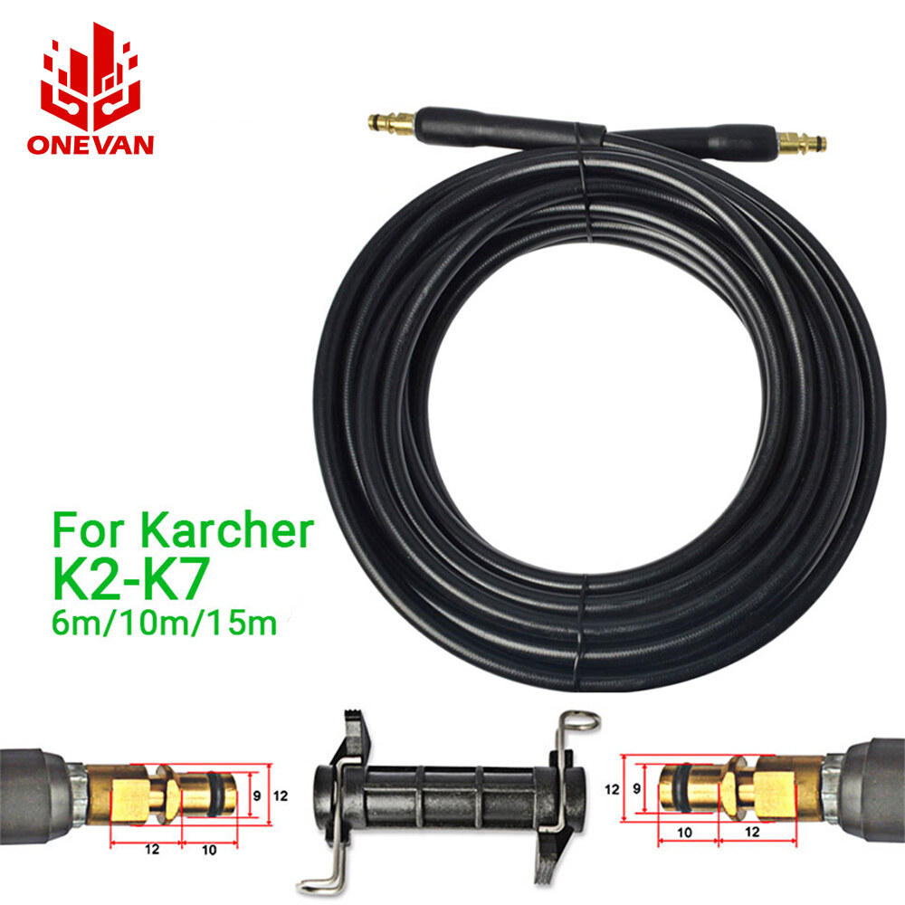 Ống vòi máy rửa áp lực cao cho Karcher k2-k7 Dây ống Máy rửa xe làm sạch nước Đầu nối nối dài 6-15 mét Vòi nước cho máy phun rửa áp lực