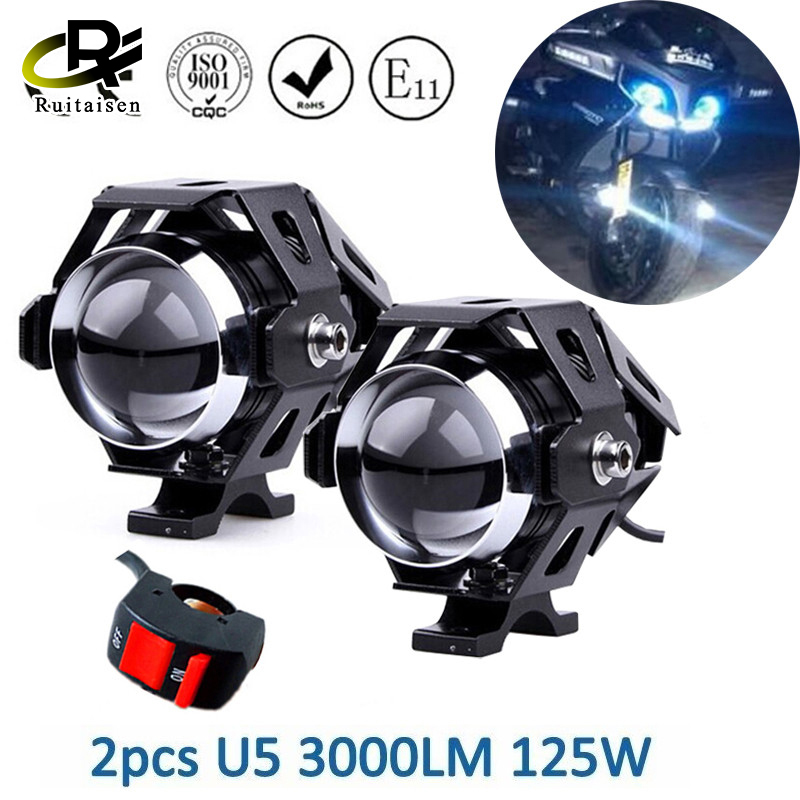 Đèn pha xe máy ruitaisen đèn led, u5 12v siêu sáng cho xe máy -intl