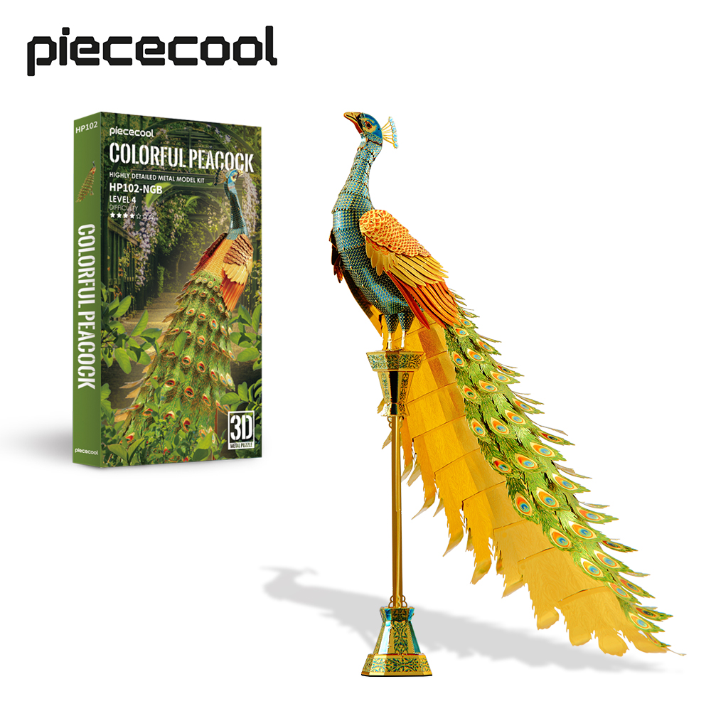 Piececool 3D Metal Puzzles for Adults Colorful Peacock Model Kits Animal Building Blocks Sets DIY Jigsaw Puzzle Birthday Gift for Kids ราคา 849 บาท*ส่งฟรี