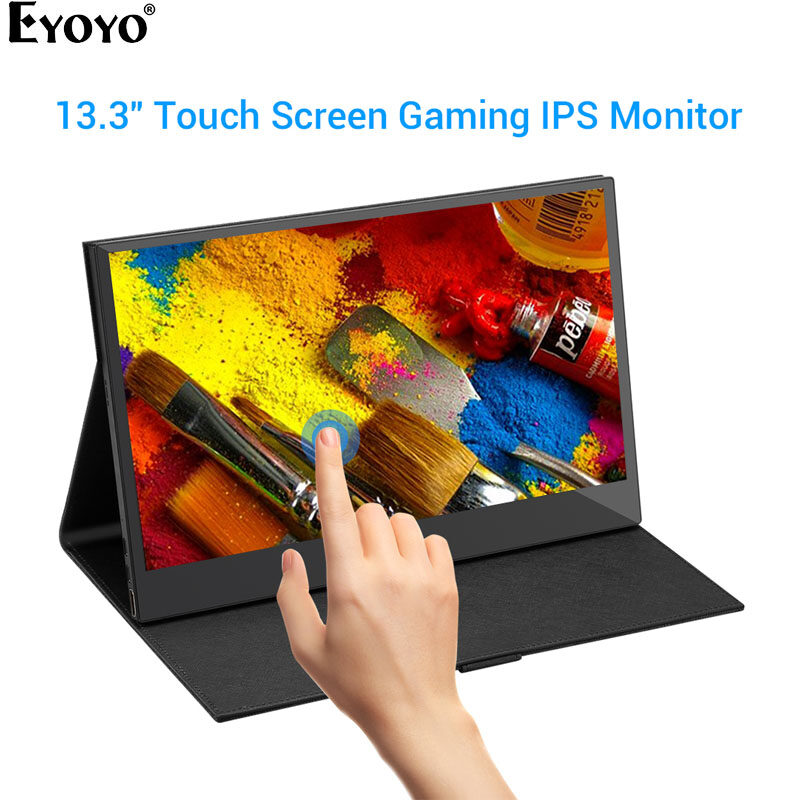 Eyoyo 13.3 Inch Portable Touchscreen Monitor, 1920x1080 IPS HDMI Monitor Second Laptop Monitor Mini PC Screen compatible with Nintendo Gaming Monitor Business classics calm black support customization ราคา 5,300 บาท*ส่งฟรี