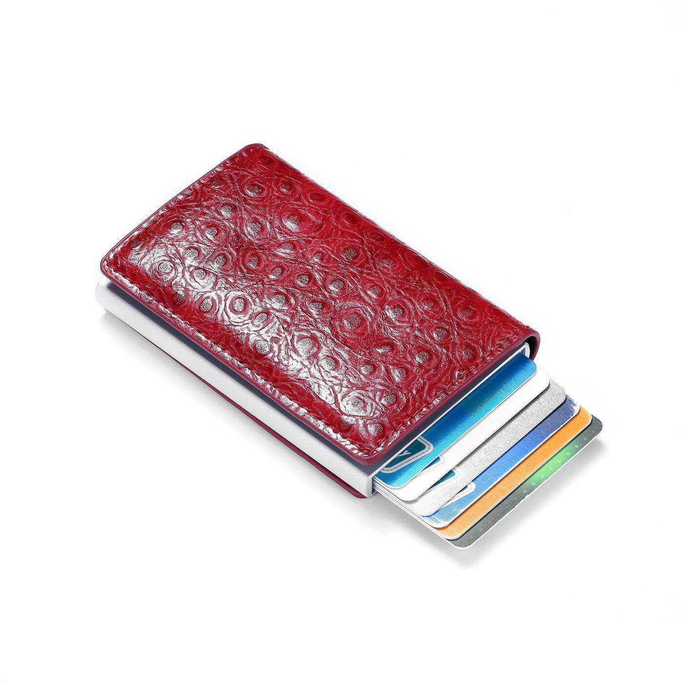 thẻ kẹp giữ ví dành cho nam da pu rfid thoáng mát màu đa chức năng thẻ vị 9