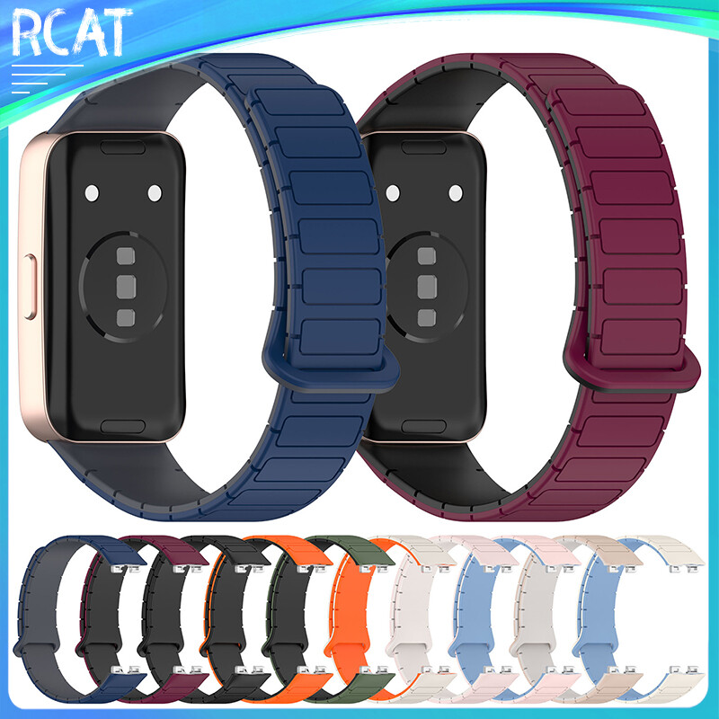 Magnetic Silicone Strap For Huawei Band 10/9/8 Bracelet Replacement Watchbands Correa For Huawei Band 10 Strap ราคา 70 บาท*ส่งฟรี