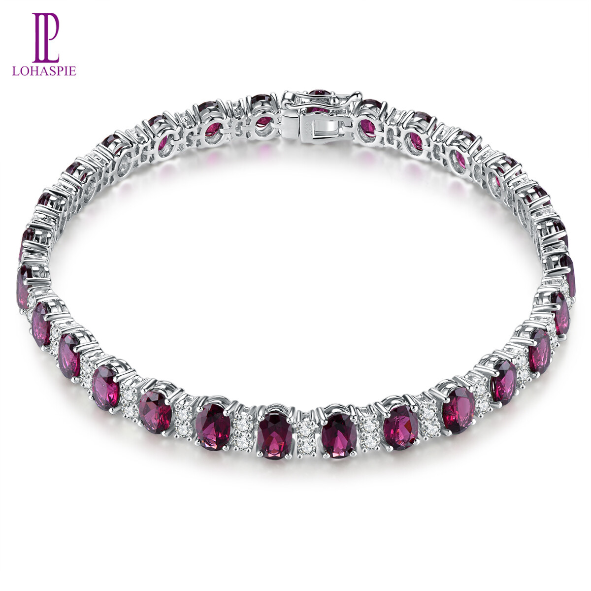 Lohaspie Jewelry Real 19 Carats 925 Silver Bracelet Original Natural Rhodolite Garnet Bracelet Purple Gemstone Garnet Bracelet For Women Birthday Gift Jewelry ราคา 5,344 บาท*ส่งฟรี
