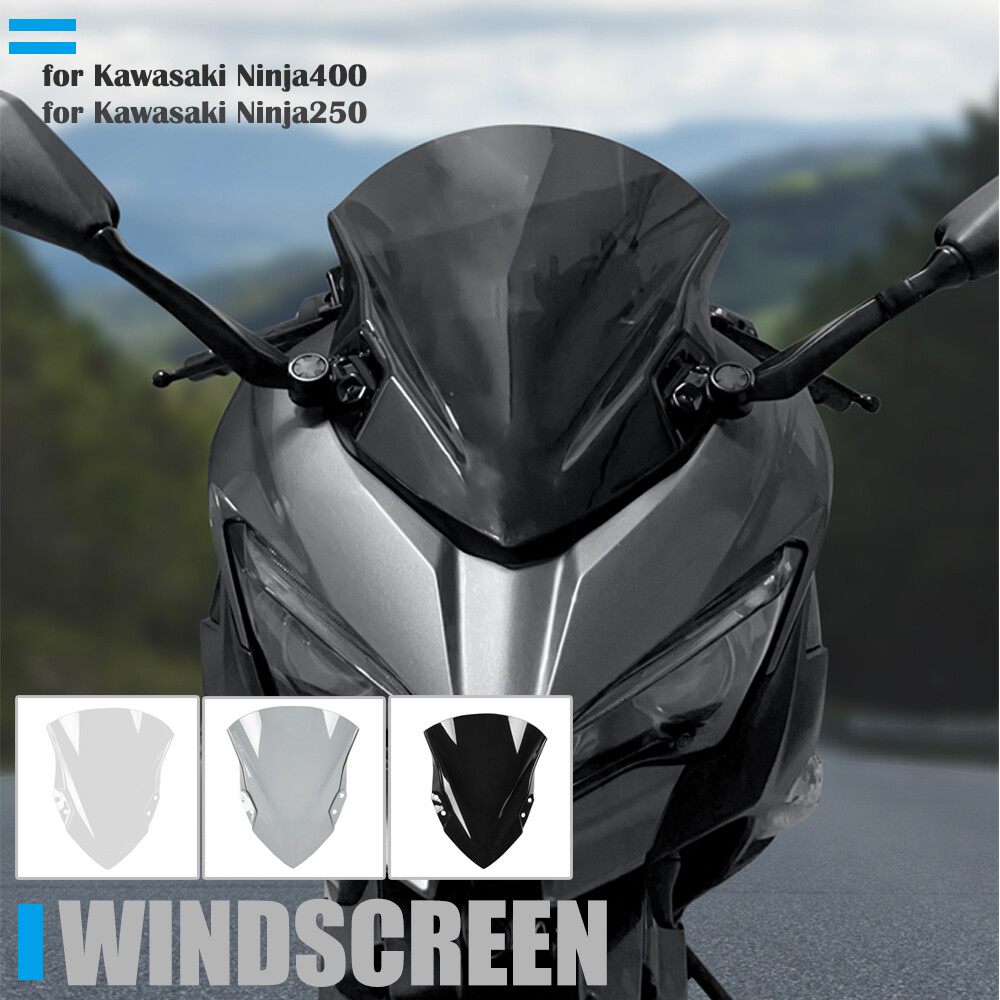 Allotmark Phụ Kiện Xe Máy Kính Chắn Gió Hai Bong Bóng Cho Kawasaki NINJA 400 Ninja 250 400 EX400 2018 2019 2020 2021