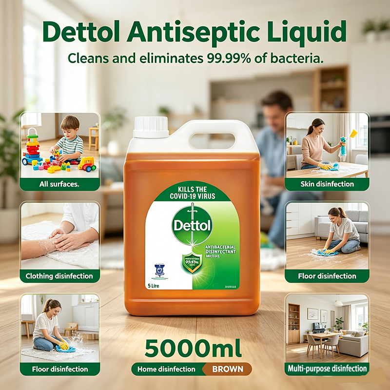Dettol Antibacterial Liquid 5L Germicide Brown Kills 99.9% of Bacteria for Multi Cleaning