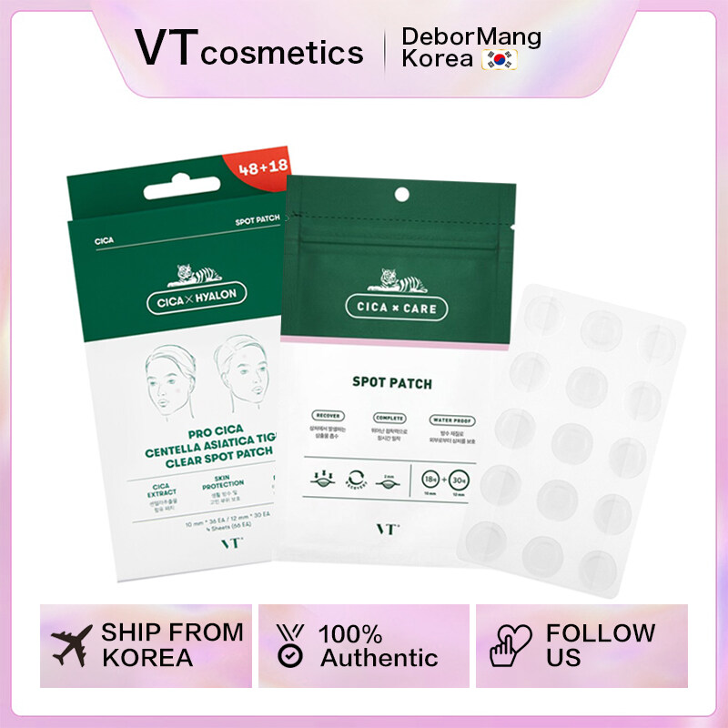 Miếng dán mụn VT Cica Spot Pimple Patch(48 patches) Acne Care | VT Cica Hyalon Pro Cica Centella Asi