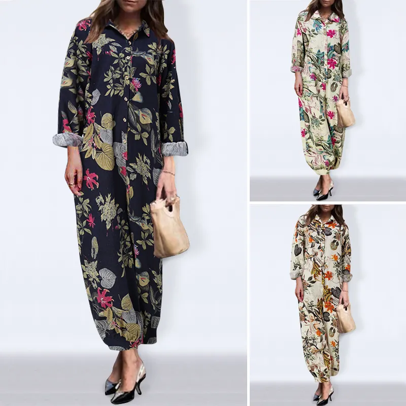 long sleeve jumpsuit floral