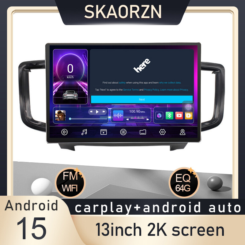 Skaorzn 13inch 6+64GB for honda odyssey 2015-2018 android15 2k qled 2000x1200p support 360camera 2din car android headunit stereo fm bluetooth carplay android auto steering control rear view t133 ราคา 6,358 บาท*ส่งฟรี