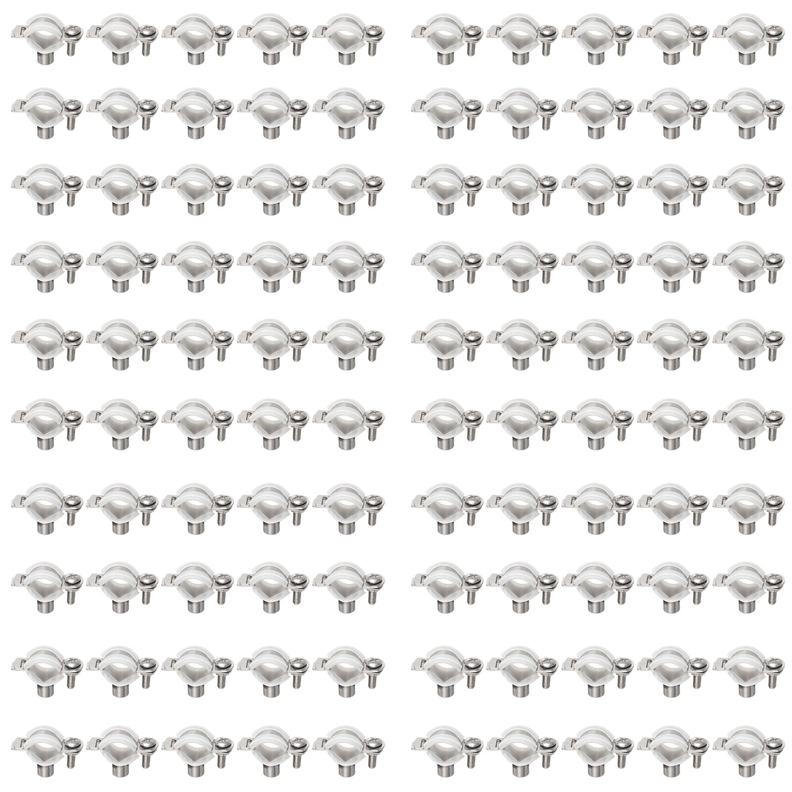 ESYNIC 100 Cái Kẹp Ống 20 MM/25MM Kẹp Ống Sắt Vít Có Khớp Nối Kẹp Ống Hình Chữ U Kẹp Yên Ống Kẹp Ống Ống Nước Cố Định Tường