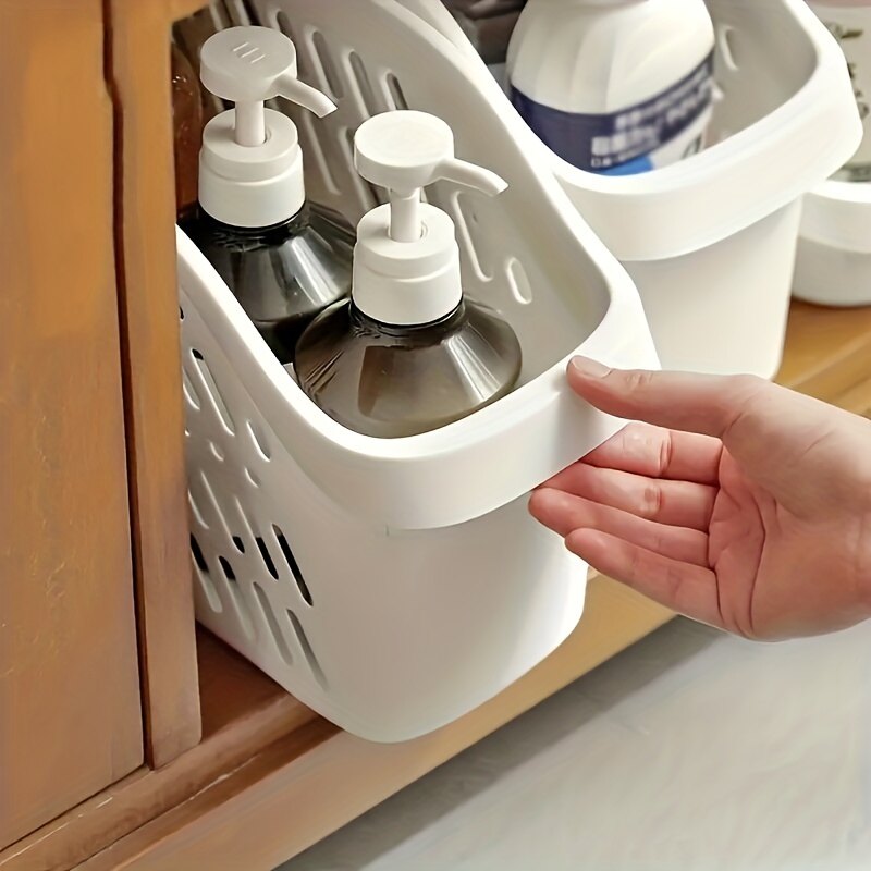 1pckitchen, phòng tắm, thiết bị lưu trữ, tủ, hộp lưu trữ, chậu rửa phòng tắm, giá lưu trữ với ròng rọc giỏ lưu trữ