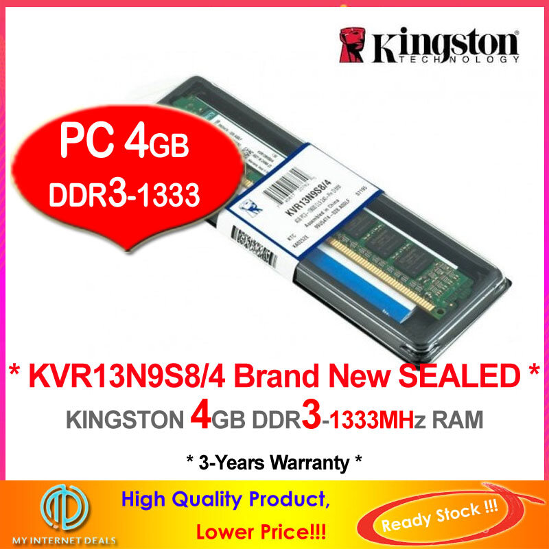 Kingston DDR3 RAM 8GB 1600MHz PC12800 Desktop RAM Memory (KVR16N11