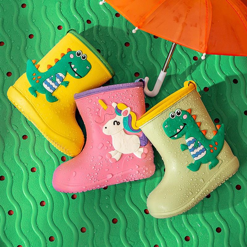 Vui vẻ mario an toàn bốt đi mưa trẻ em trẻ em không thấm nước cậu bé giày đi mưa cho cô gái unisex trang trí cổ
