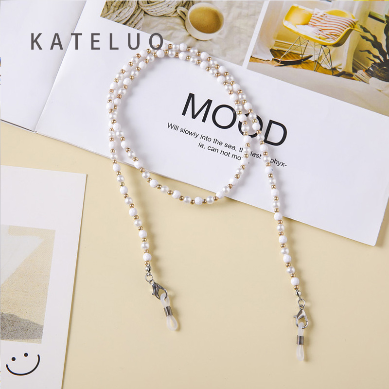 KATELUO Women Retro Artificial Pearl Eyeglass Chain Decorations Fashionable Handmade Threading Cord for Glasses YJL02 ราคา 243 บาท*ส่งฟรี