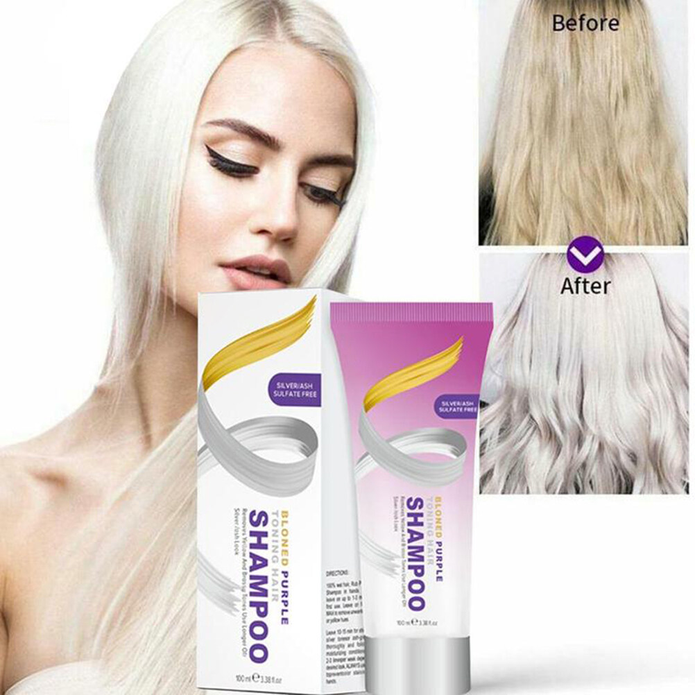 Longhandou6 100ml Purple Shampoo No Yellow Shampoo Purple Shampoo For Blonde Hair Bleached Hair Toner Lazada Ph