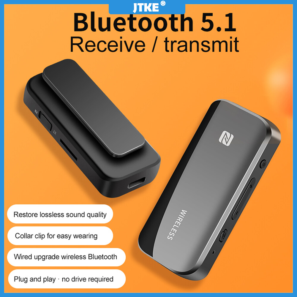 JTKE Bộ Thu Phát Âm Thanh Bluetooth 5.1 Bộ Phụ Kiện Xe Hơi Không Dây Rảnh Tay NFC Thẻ TF AUX 3.5Mm Cho Tai Nghe Máy Vi Tính