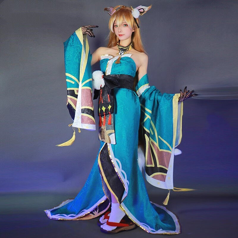 Genshin Tác động Miss Hina Trang Phục Cosplay phiên bản nữ Gorou Đồng phục váy Anime Halloween Phụ Nữ Trang Phục Phụ Nữ Trò Chơi