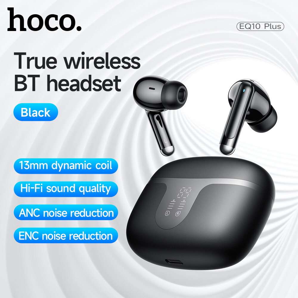 [Kết nối 2 trong 1] Tai nghe tai nghe có mic BT giảm tiếng ồn Hoco eq10 Plus không dây chuẩn TWS Blu
